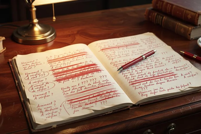 Bureau d'éditrice parisienne avec manuscrits annotés et notes de lecture